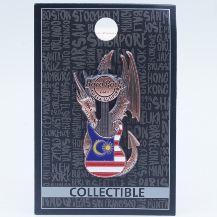 Hard Rock Cafe Pin Pins Kuala Lumpur Malaysia Dragon Flag Core Guitar Collectible Series Original Me