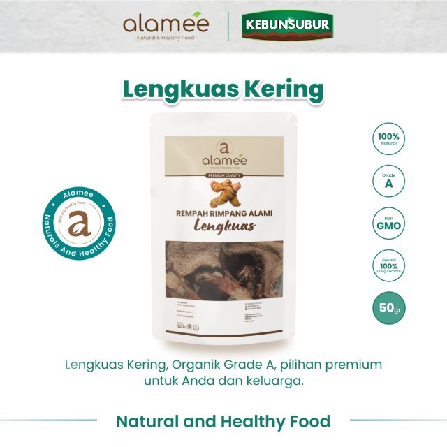 

ALAMEE Lengkuas Kering Dried Galangal Iris Rempah Rimpang Organik Alami Spice 50gr Kebunsubur Kebunsubur