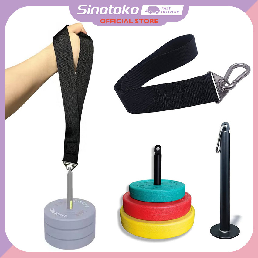 Alat Fitnes Strap Gym Angkat Beban Portabel, Latihan Tricep Biceps Otot Lengan Rumahan