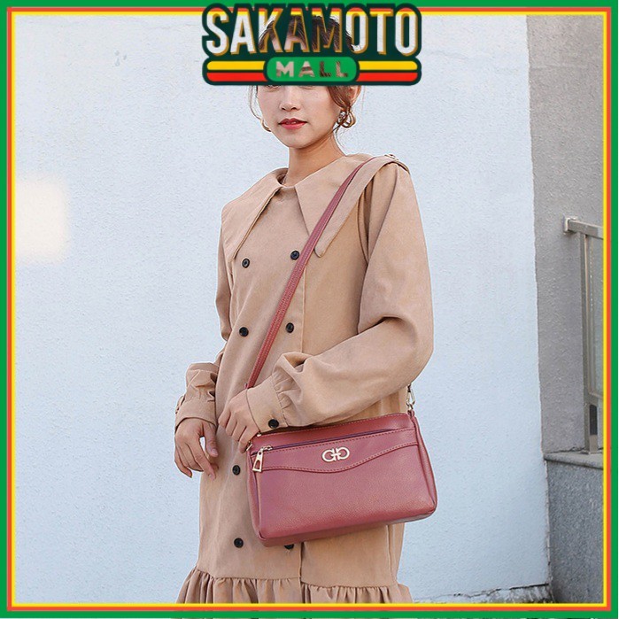 TAS SELEMPANG WANITA KOREA KULIT PINK SALEM     PESTA KERJA CHEYA TA171P3