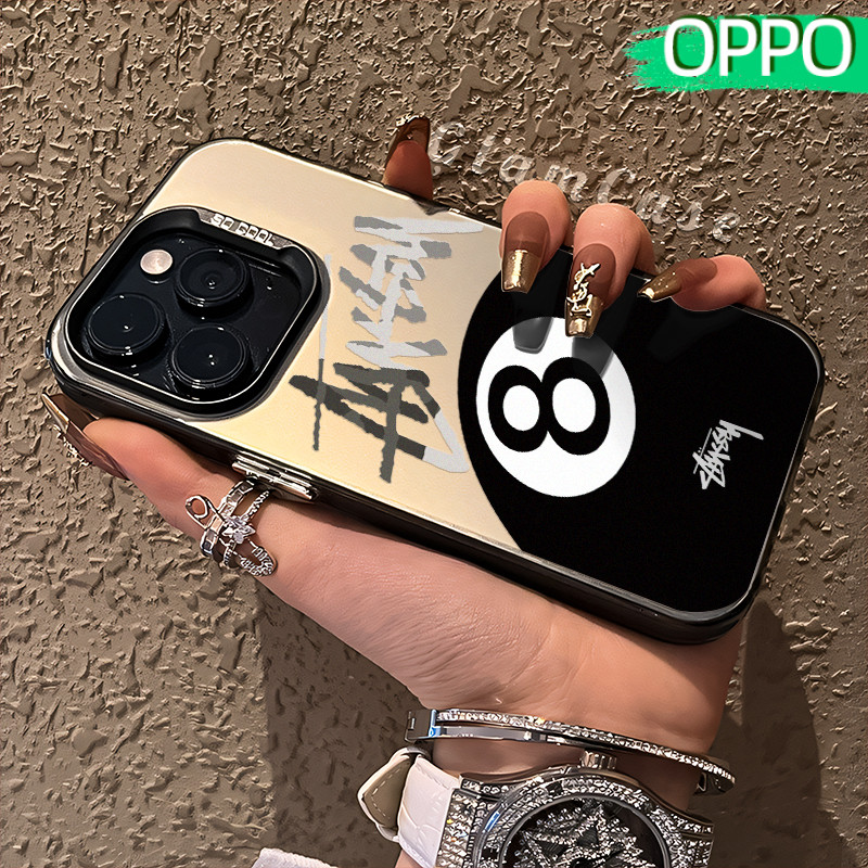 Tren Black-Ball-8 Glossy Hologram PC Case OPPO A18 A57 A16 A15 A17 A60 A3x A3s A5s A54 A53 A12 A31 A