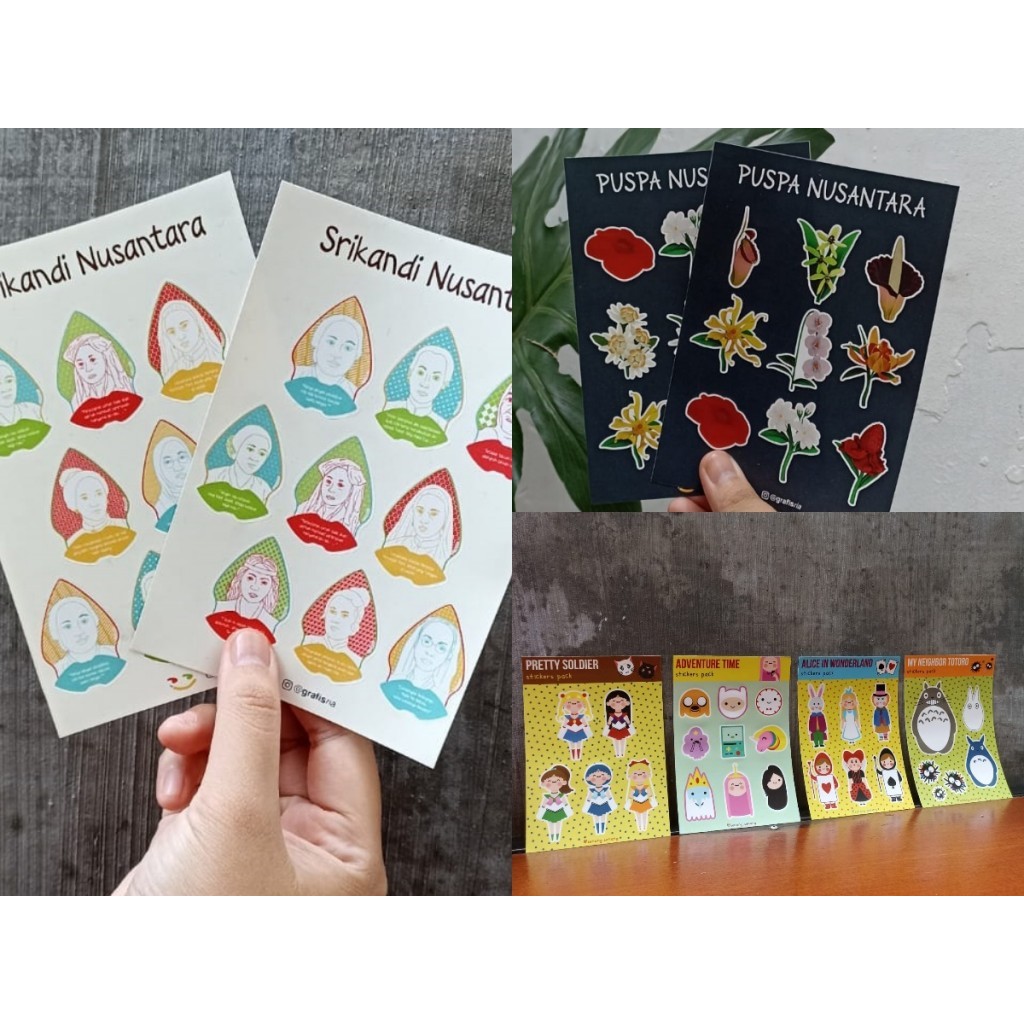 

sticker pack ghibli | adventure time | srikandi | puspa nusantara by senang senang grafisria