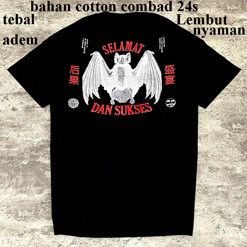 Tshirt FEAST | Kelelawar Black Selamat dan Sukses
