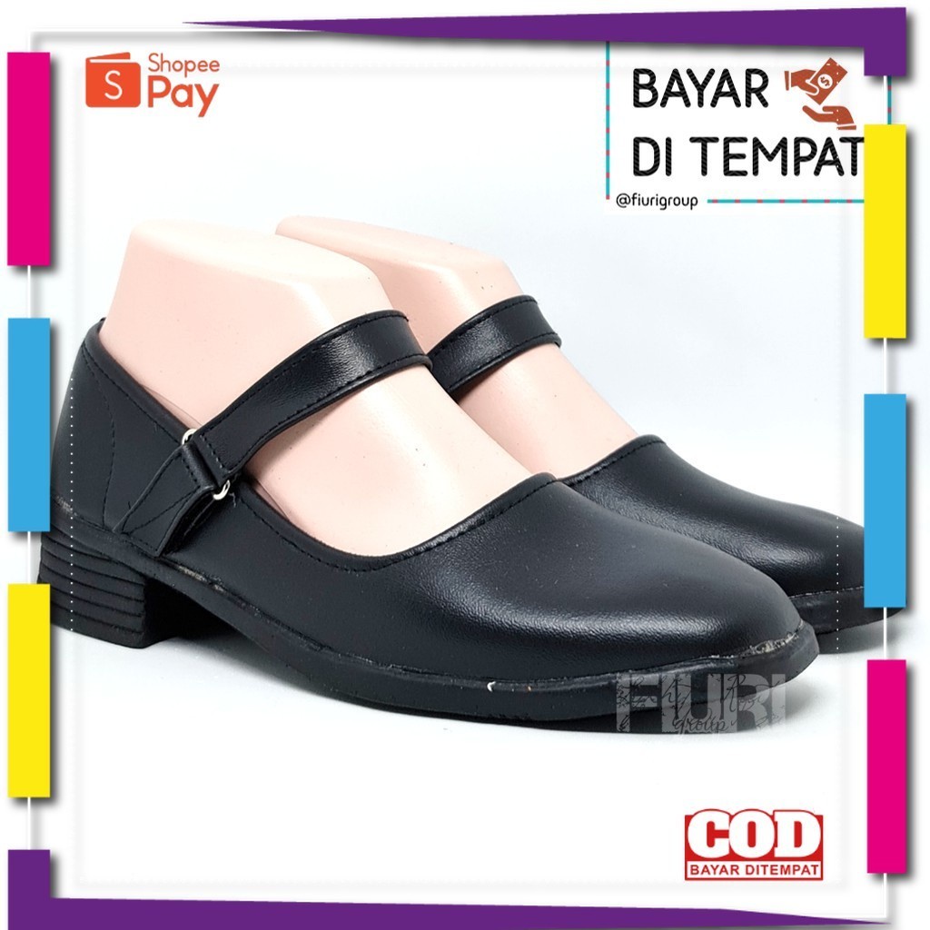 UKURAN SIZE 37 38 39 40 41 42 43 44 45 / FIURI - Sepatu Pantofel Wanita Tali Hitam - Sepatu Pantofel