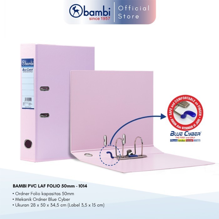 

BAMBI ORDNER LAF FC FOlio 1014 Kapasitas 50mm lever arch file Arsip - Medium Blue