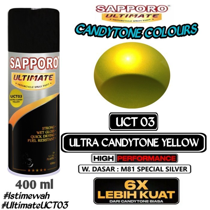 

UCT03 ULTRA CANDY YELLOW SAPPORO ULTIMATE 400ml Cat Semprot Pylox