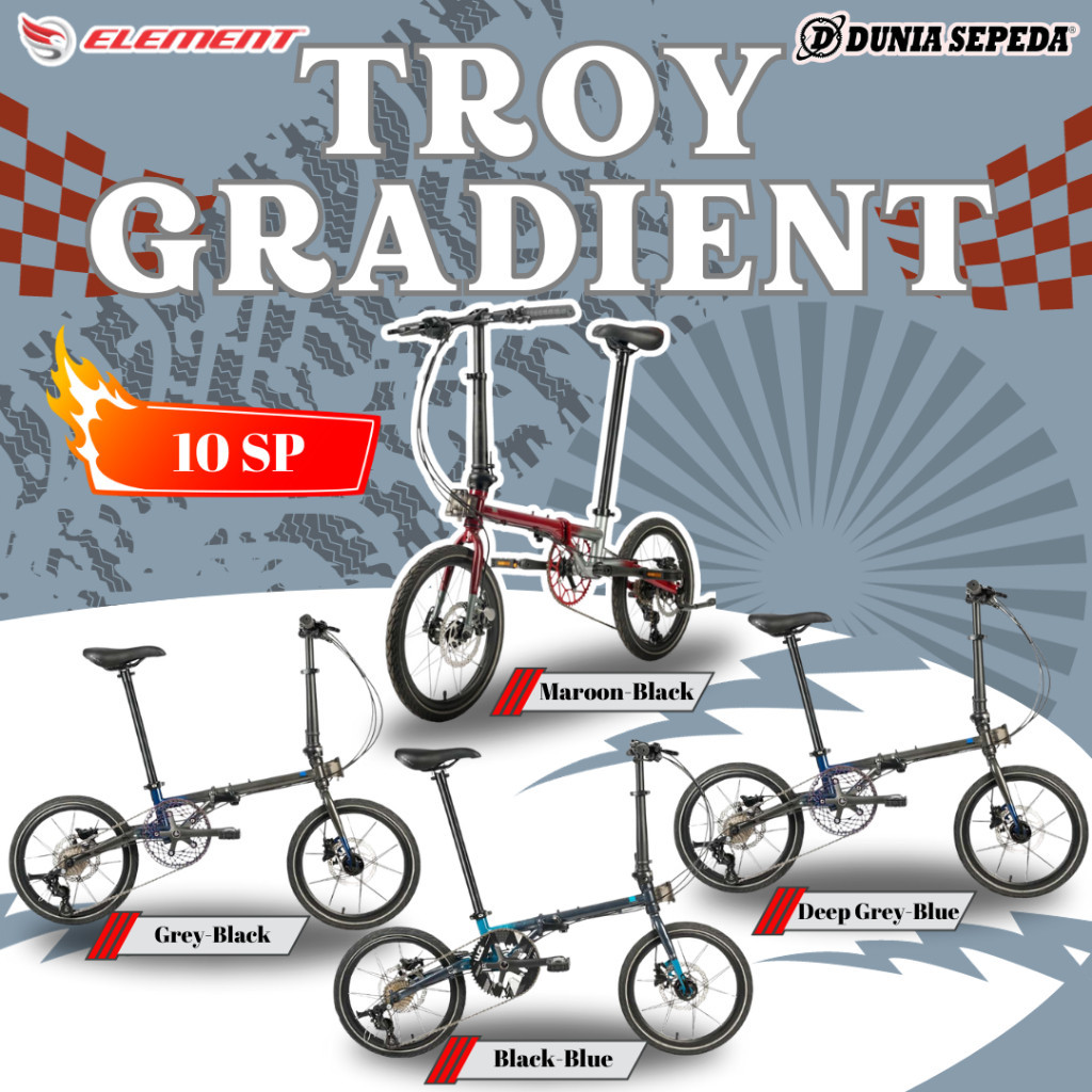 SEPEDA LIPAT 16 ELEMENT TROY GRADIENT 10SP