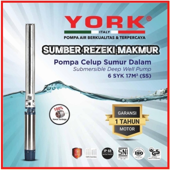 Pompa Celup Sumur Dalam Sibel Satelite YORK 6 SYK 17-9 T SS -7.5HP