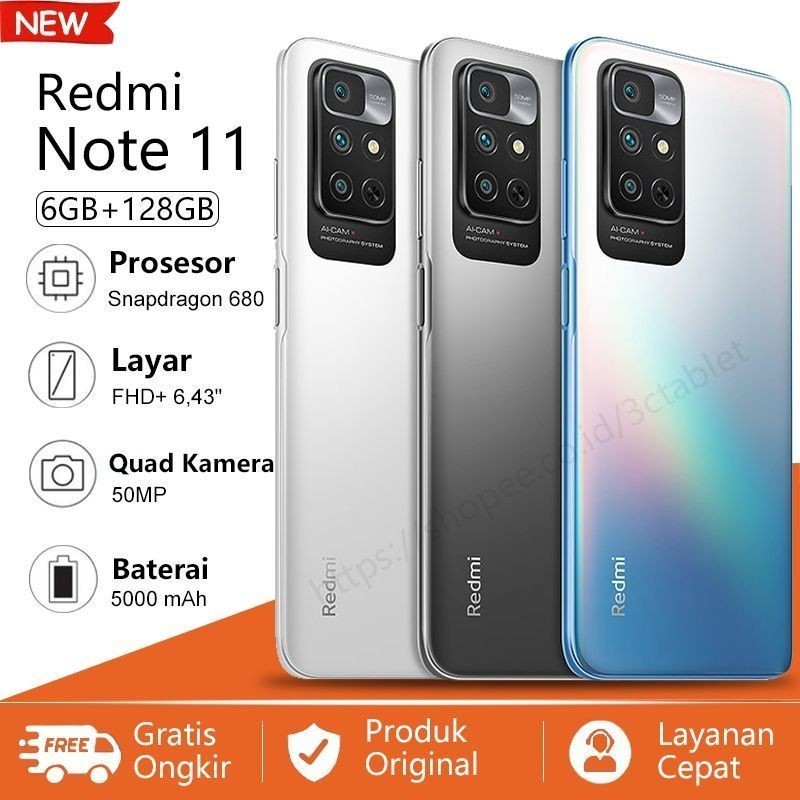 TOP SALE !!! HP Redmi Note 11 Ram 6/128GB GARANSI 2 TAHUN hp murah original cuci gudang bisa cod Han