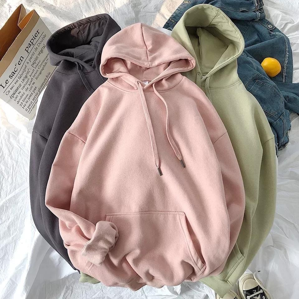 HOODIE POLOS SWEATER UNISEX WANITA NATRUAL  HOODIE OVERSIZE