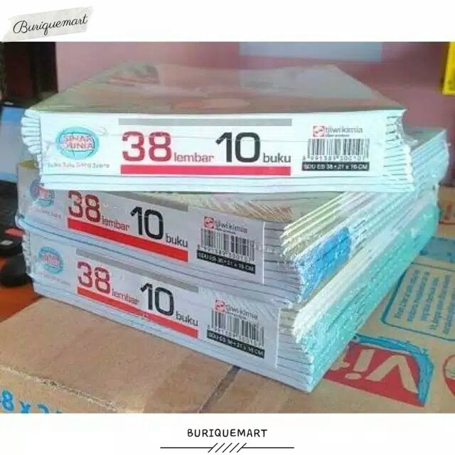 

Buku Tulis Sinar Dunia isi 38 lembar / Pack/ isi 10 Buku Tulis sidu BRQ