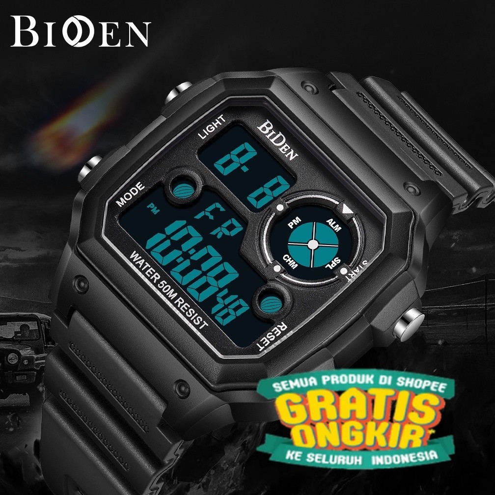 Biden 001 Jam Tangan Pria Digital Sport LED Watch Original Water Resistant 30 Meter/ Produk Lokal