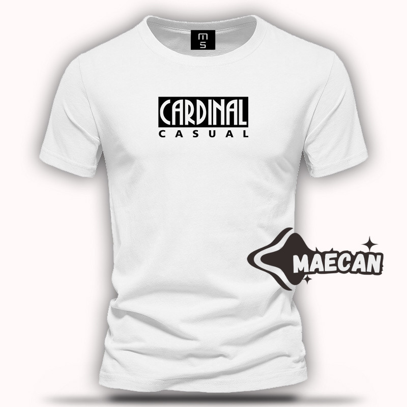 Kaos Pendek Cardinal Casual Sablon Hitam Baju Pria Wanita Terlaris Cewek Cowok Maecan Store
