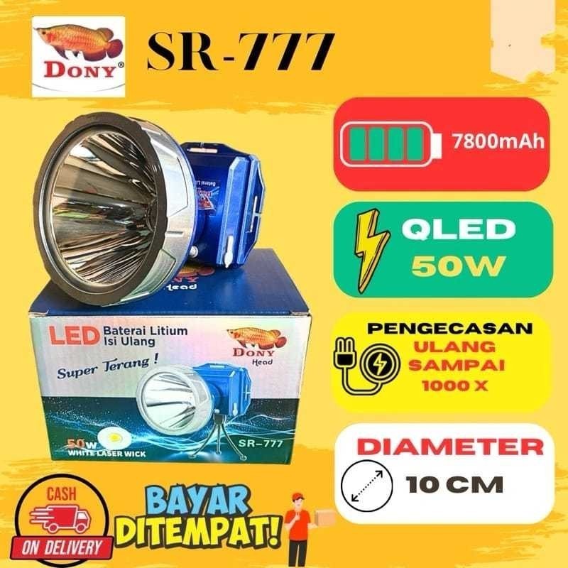 PROMO 6.6 SALE RAMADAN  sale SENTER KEPALA LED DONY SR-777 50WATT - SUPER TERANG - JARAK JAUH - TAHA