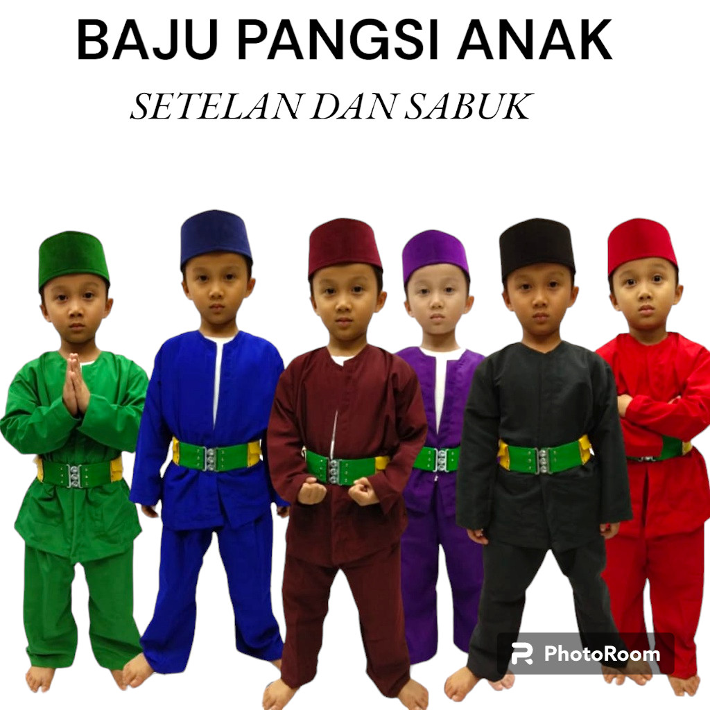 Baju Pangsi sekolah SD Baju Pangsi Betawi Komplit ( SETELAN SABUK ) Baju Pangsi Anak Laki Laki