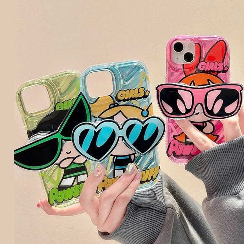 SOFTCASE SILIKON CASING HP P*WERPUFF GIRL PPG SILVER SHINNY CASE GRIPTOK FOR REALME 10 5 5I C1 C2 C1