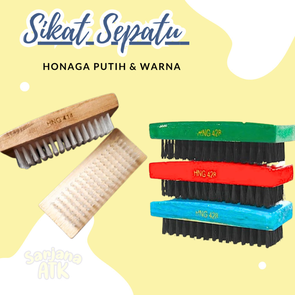 Sikat Semir Sepatu Kayu Honaga / Sikat Kayu Honaga