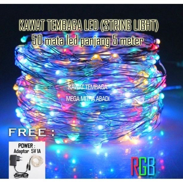 Lampu Natal LED Kawat Tembaga (String Light LED) 5 meter