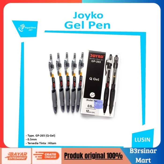 

[COD] DISKON Pulpen Gel Joyko GP265 QGel 0.5mm / Pulpen Joyko QGel ( Perlusin ) Merah Berkualitas