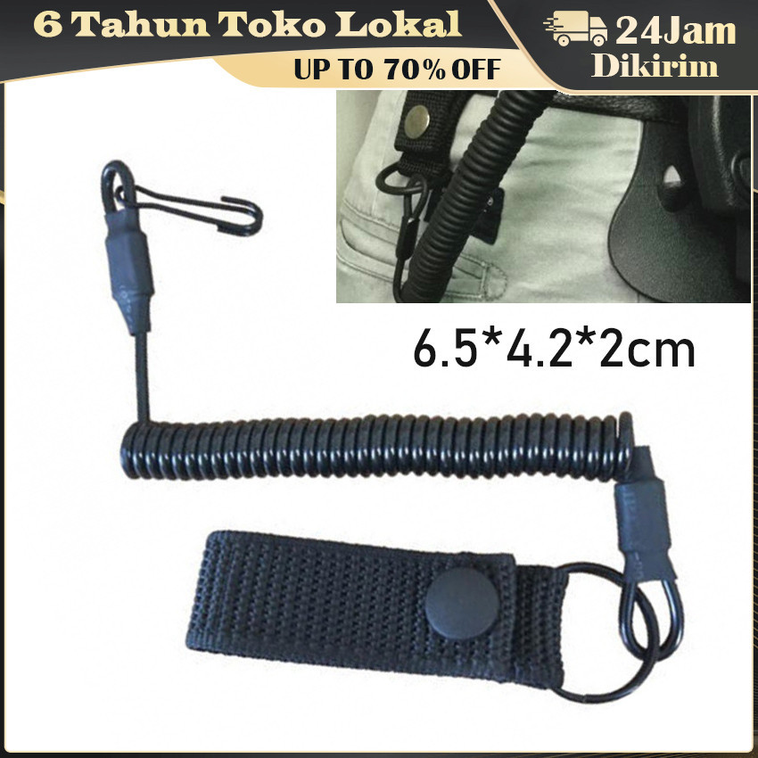 

Tali Sling Pengaman Pistol Safety / Spring Spiral Tactical Sling / Tali Spiral Lanyard Coiled Best Quality