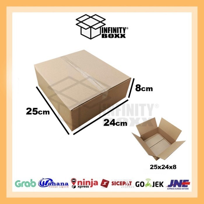 

kardus box kotak karton uk 25x24x8 SHEET POLOS