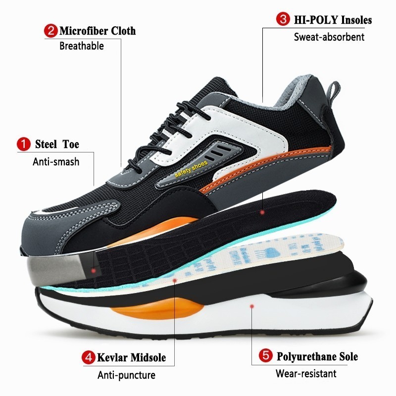 New // Joost Lightweight Welder Safety Shoes Steel Toe Cap Men'S Shoes Anti-Puncture Hiking Work