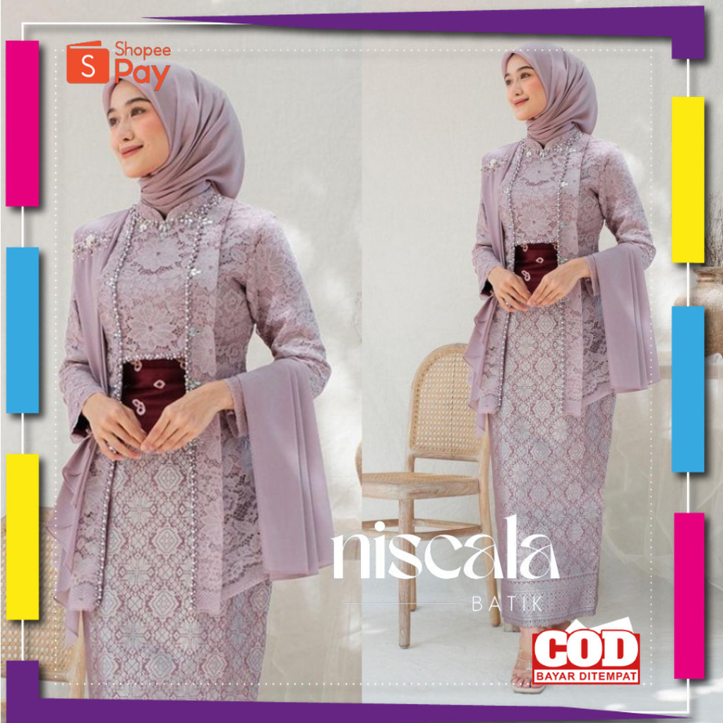 KAIN LEMBUT HALUS ADEM TEBAL / (ADA JUMBO)Kebaya Laksmi Kutubaru by Niscalabatik Kebaya Brokat  Kutu