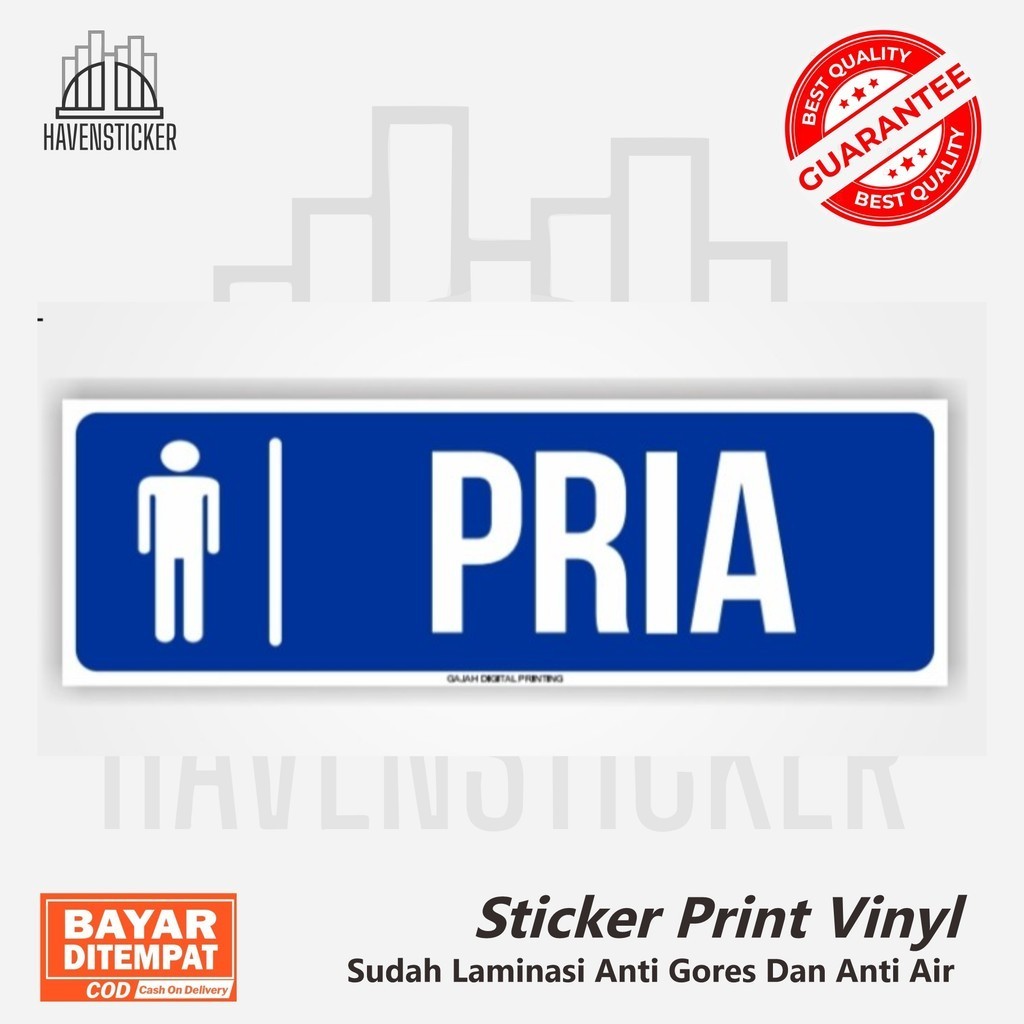 

Stiker Vinyl Print Toilet Pria / Stiker Penunjuk Toilet Pria laminasi anti air