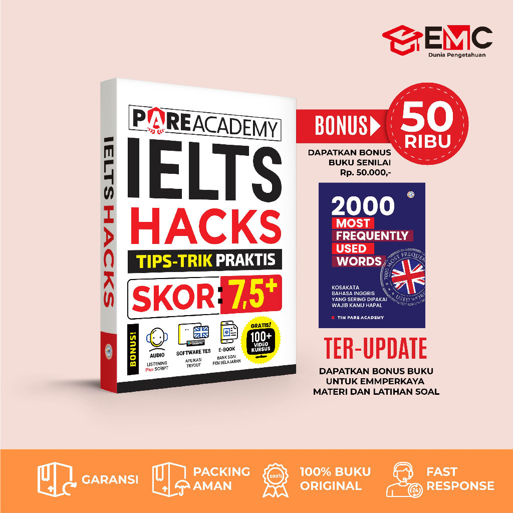 

[PROMO MURAH] EMC Buku IELTS Pare Academy IELTS Hacks Tips-Trik Praktis Skor 7,5+