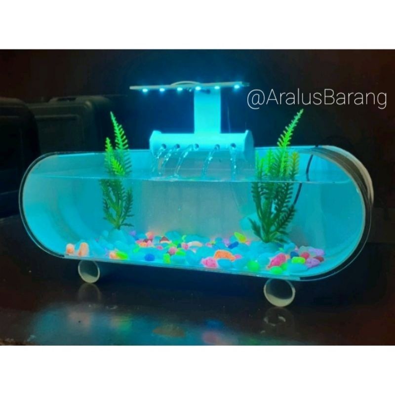 Aquarium Mini Fullset Dengan Pompa Dan Filter / Aquarium Akrilik Fullset / Aquarium / Aquarium Mini
