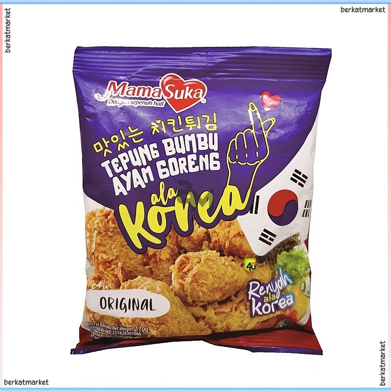 

TEPUNG BUMBU MAMA SUKA TEPUNG BUMBU AYAM GORENG ALA KOREA 170G