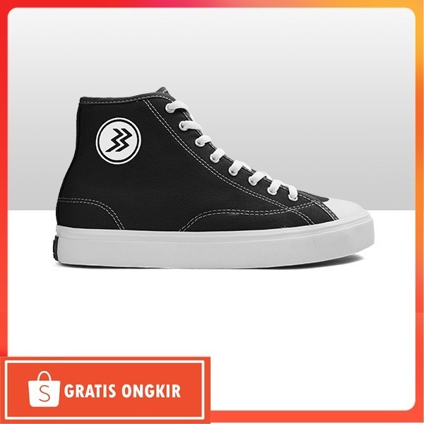 Sneakers Terkini / Geoff Max - Timeless Hi Black White | Sepatu Sekolah Kuliah Pria Wanita | Sepatu 