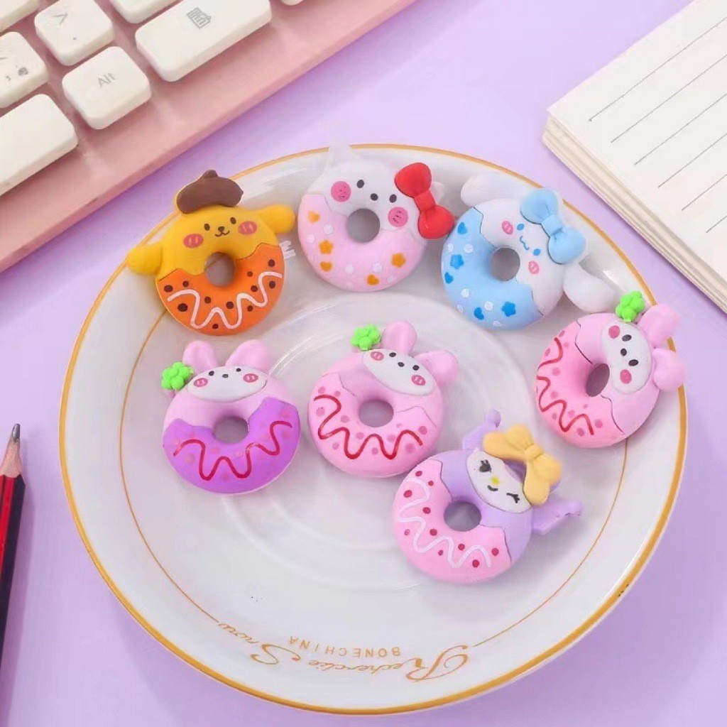 

Penghapus donat sanrio eraser penghapus hello kitty purin kuromi dan cinamoroll kado lucu imut murah