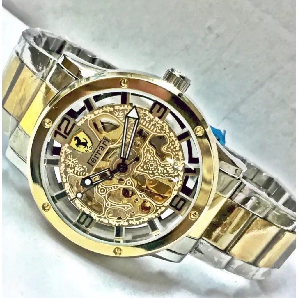 JAM TANGAN FERRARI MESIN OTOMATIS TANPA BATRAI FREE BOX