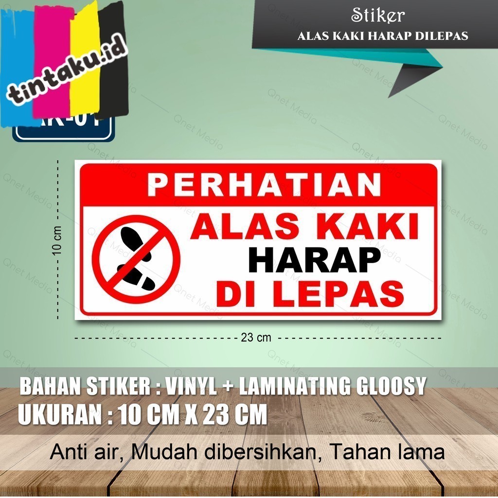 

STIKER ALAS KAKI HARAP DILEPAS + LAMINATING GLOSSY/DOFF