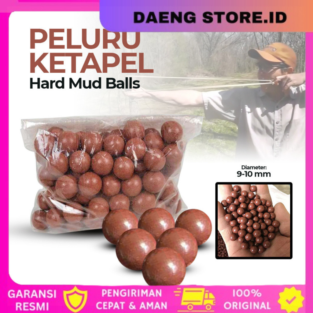 Pelor Slingshot Peluru Ketapel Ammo Hard Mud Balls 9-10mm 100 PCS Peluru Ketapel Slingshot