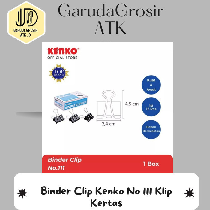 

Binder Clip Kenko No 111 Klip Kertas