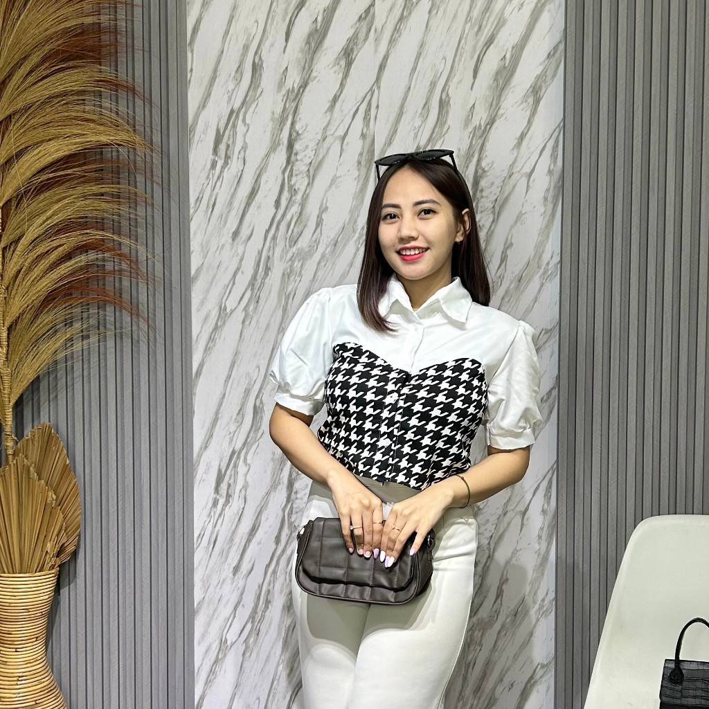 W & K - ZRX PAKAIAN WANITA RINA / DAHYUN BLOUSE 2IN1 / Daily Outfit Fashion Wanita Ala Korean Style 