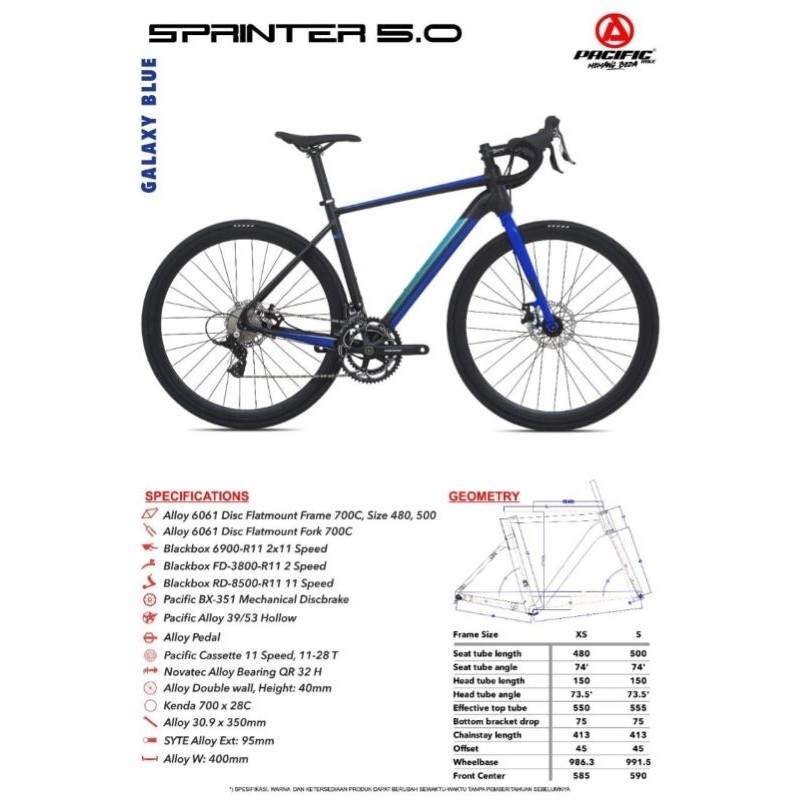 SEPEDA BALAP ROADBIKE PACIFIC SPRINTER 5.0 MURAH ASLI ORIGINAL SURABAYA