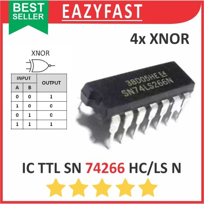 IC TTL SN 74266 N HC LS DIP Gerbang Logika XNOR Logic Gate SN74HC266 SN74LS266 SN74HC266N SN74LS266N