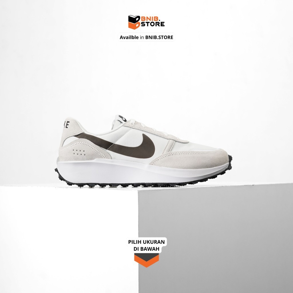 Sepatu Sneaker NIKE Waffle NAV White Black [FJ4195 100] Original