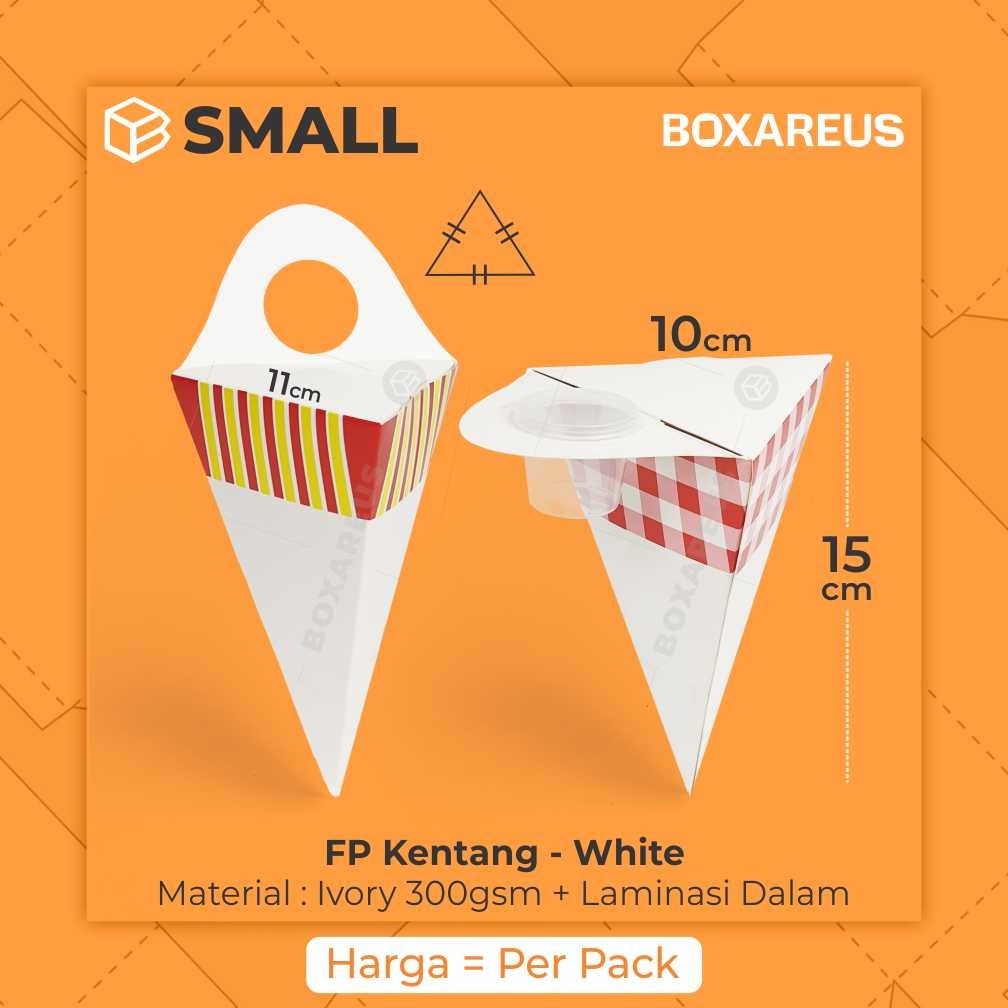 Dus Kemasan Kentang Goreng Box Churros French Fries Packaging | FP Kentang Small White
