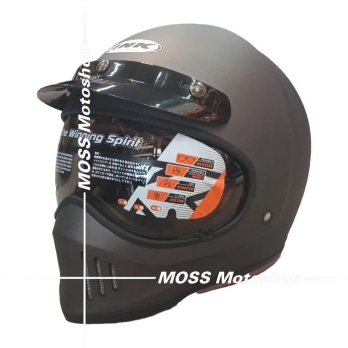 HELM INK TROOPER SOLID MATT GUNMETAL | HELM INK TROOPER FULL FACE CLASSIC | ORIGINAL PRODUCT