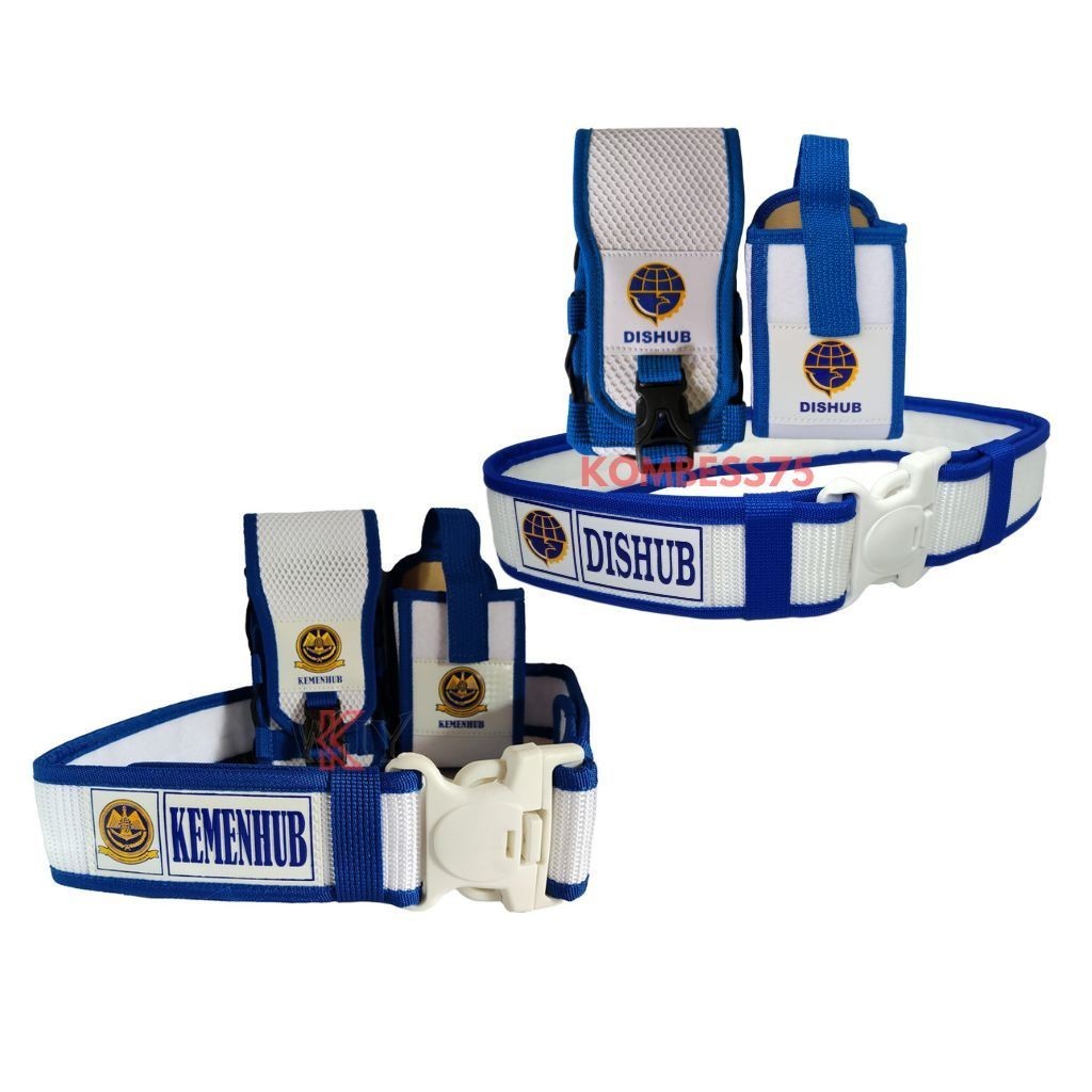 SYAKIRA Kopel Set Dishub Kemenhub Putih List Biru Terbaru