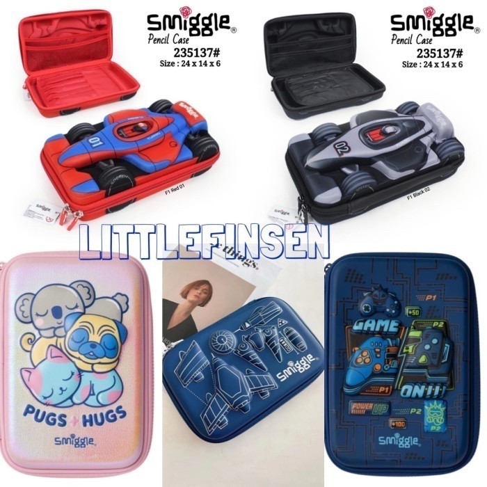 

✨LARIS✨ -Pencil case anak smiggle racing car/pencil case smiggle hardcase/ - Shark