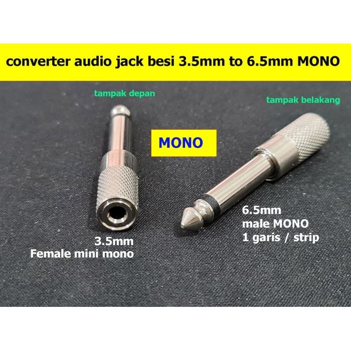 LG09 Converter Audio Jack besi 3.5 to 6.5 mm MONO Konverter Aux 3,5 ke 6,5