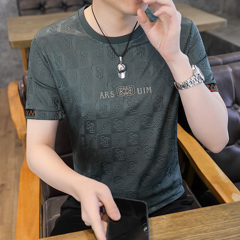 Kaos Polo Shirt Pria Men's Ice Silk Thin T-Shirt 3XL 4XL 5XL