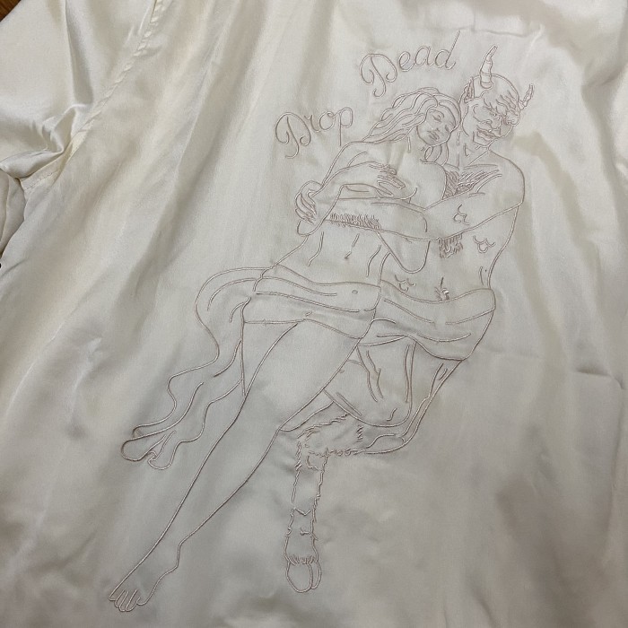 DROP DEAD Deal Maker Bomber Jacket BNWOT Line Embroidered