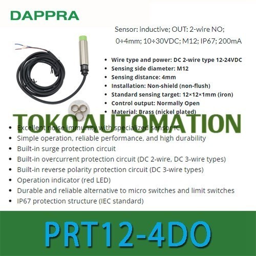 FA99 PRT12-4DO PRT12 4D0 PRT12 4DO 4MM 2wire 12-24VDC Proximity sensor OF76