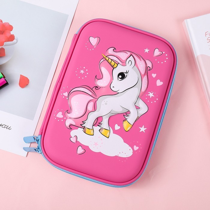 

✨NEW✨ -Kotak Pensil Unicorn 3D tempat pensil smiggle unicorn kado anak - Berdiri SOft P
